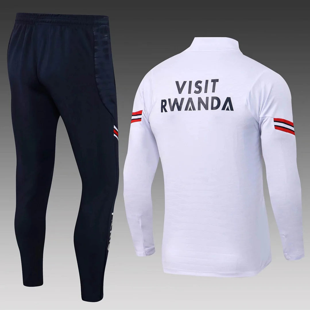 2021/2022 Psg Paris Saint-Germain Half-Pull Tracksuit White