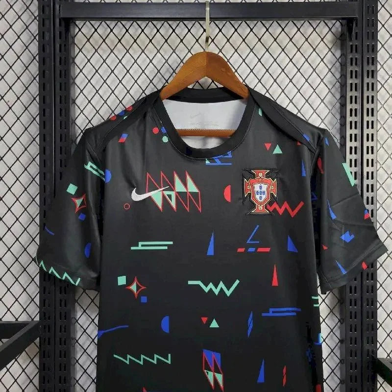 2024 Portugal Trainingskleidung Schwarzes Fußballtrikot 1:1 Thai-Qualität
