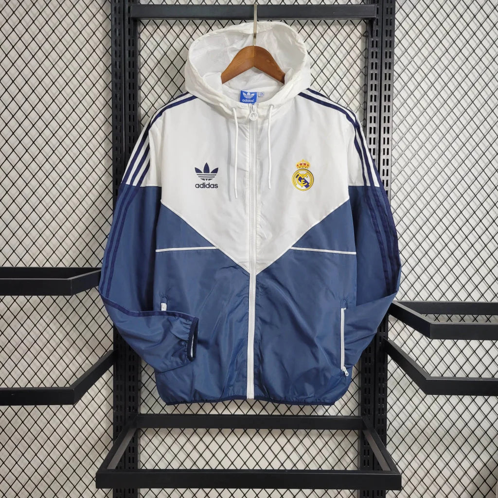 2023/2024 Real Madrid Windbreaker White Blue Soccer Jersey