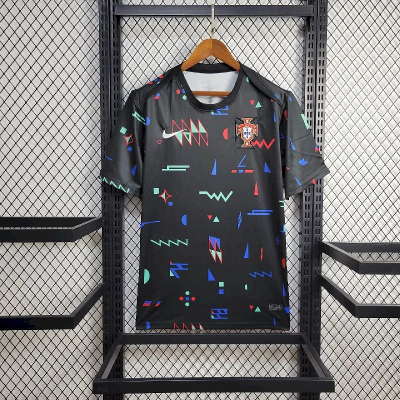 2024 Portugal Trainingskleidung Schwarzes Fußballtrikot 1:1 Thai-Qualität