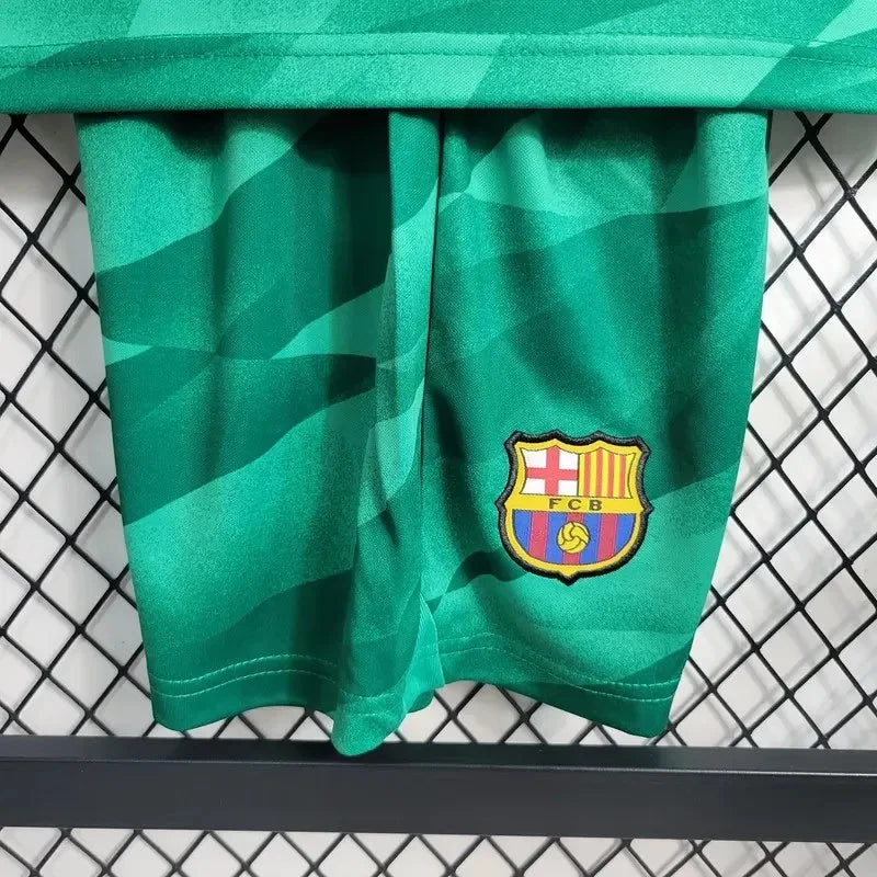 2023/2024 Kids Size Barcelona Green Goalkeeper Football Shirt 1:1 Thai Quality