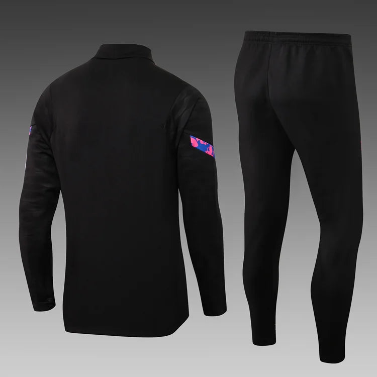 2021/2022 Barcelona Half-Pull Tracksuit Black