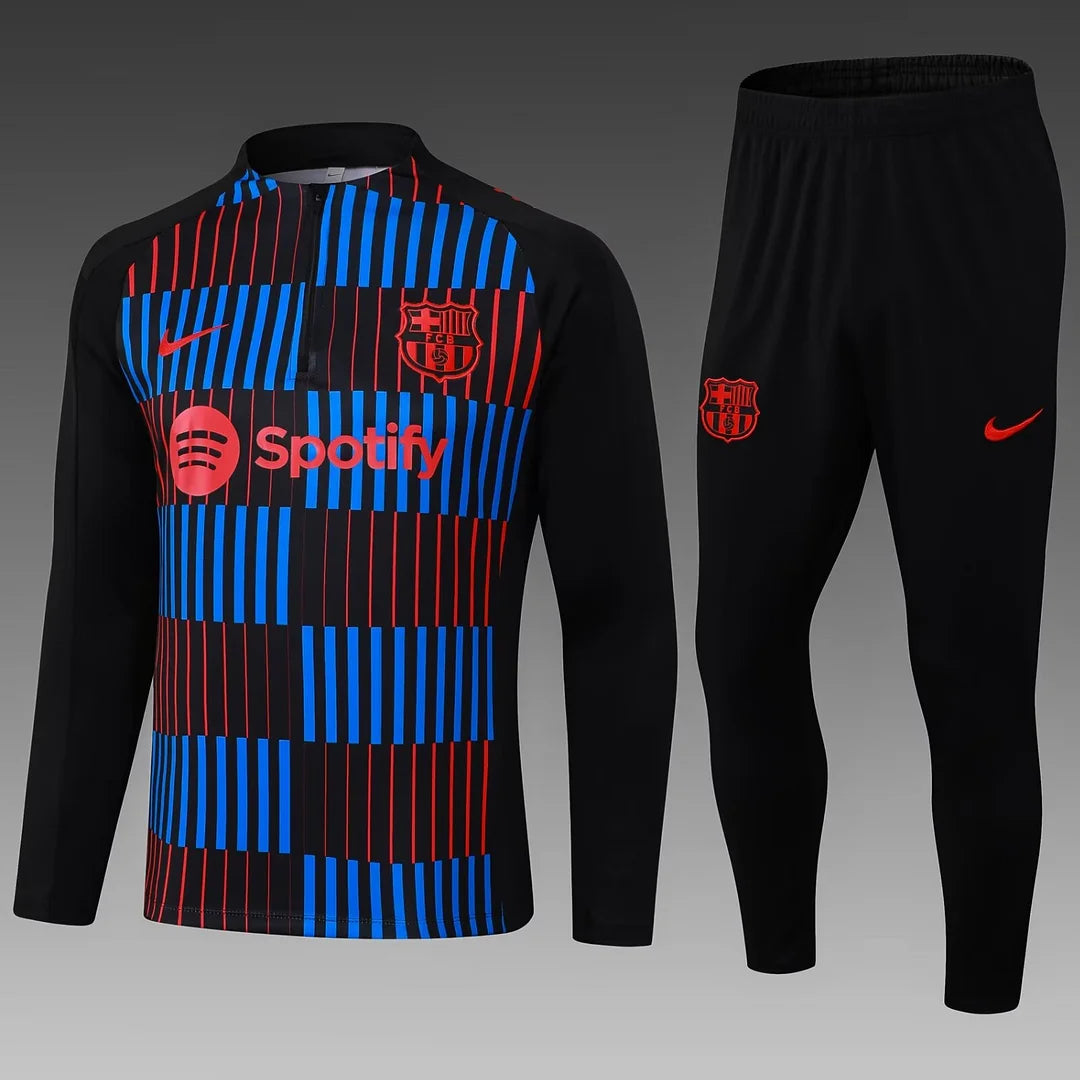 2024/2025 Barcelona Half-Pull Tracksuit Stripe Red-Blue