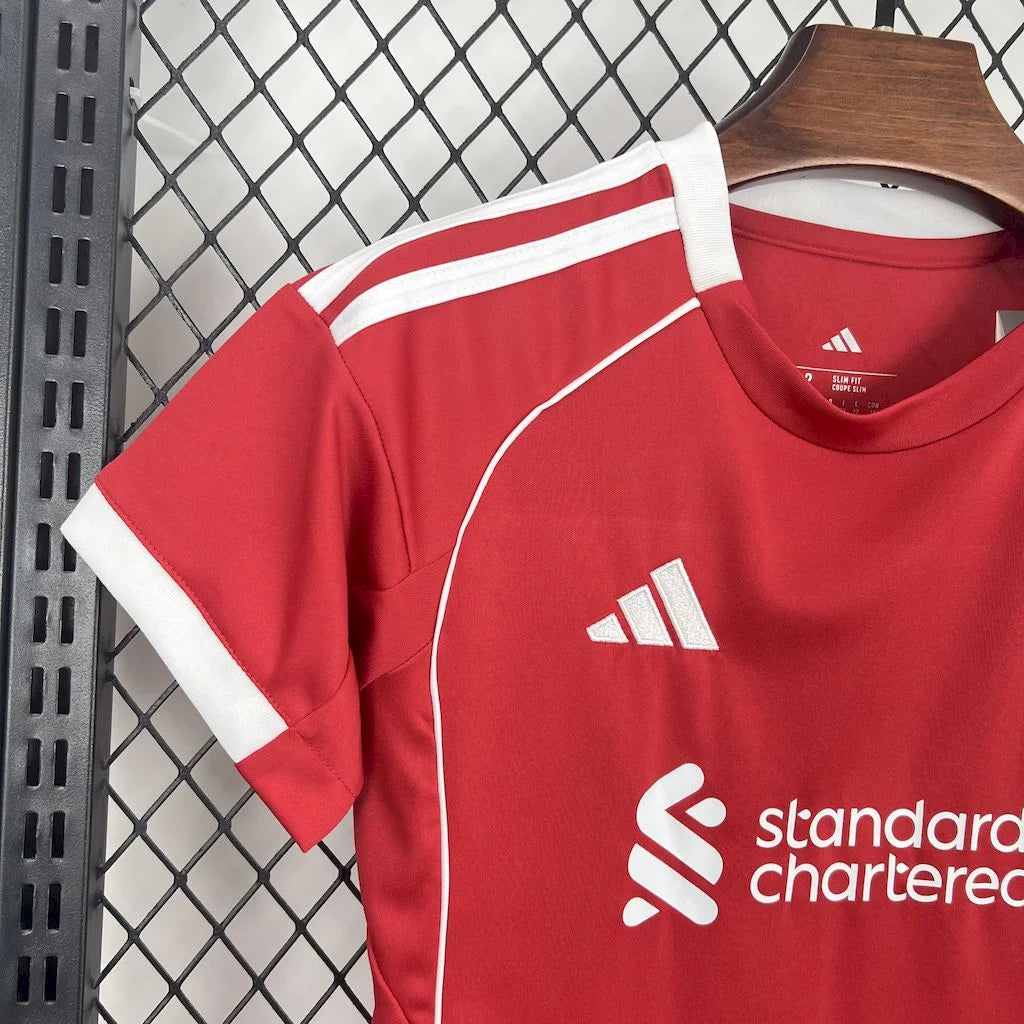 2025/2026 Liverpool Home Soccer Jersey Kids Size