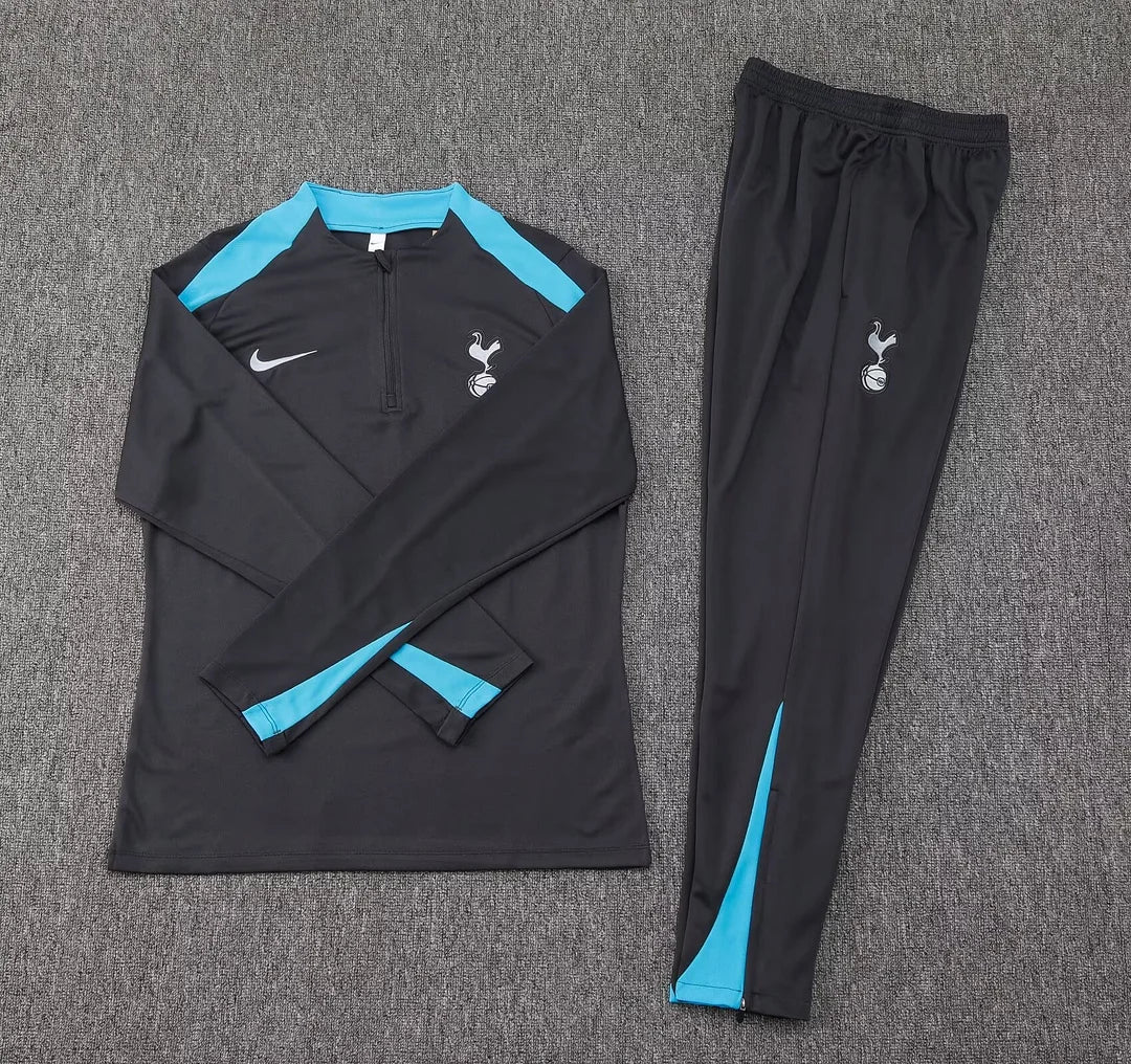 2024/2025 Tottenham Half-Pull Tracksuit Dark Grey 1:1 Thai Quality