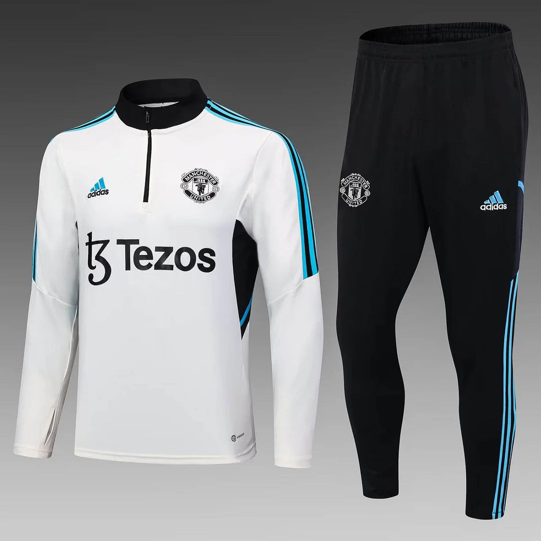 2023/2024 Manchester United Half-Pull Tracksuit White Thai Quality