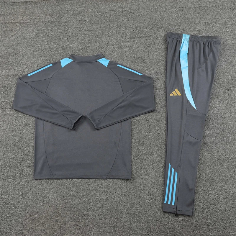 2024 Argentina Half-Pull Tracksuit Grey 1:1 Thai Quality