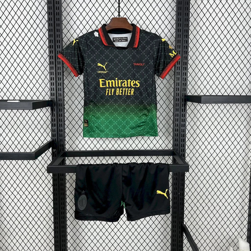 2024/2025 AC Milan x OFF-WHITE Football Shirt Kids Size