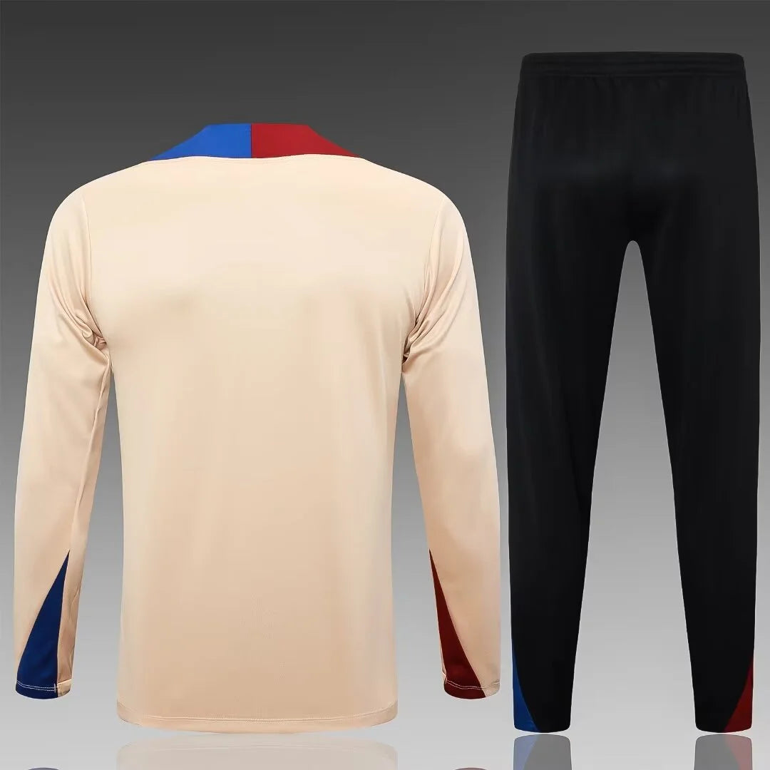 2024/2025 Barcelona Half-Pull Tracksuit Earthy Yellow 1:1 Thai Quality