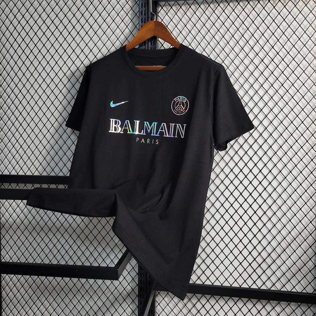 2023/2024 Paris Saint-Germain Black Balmain Shirt