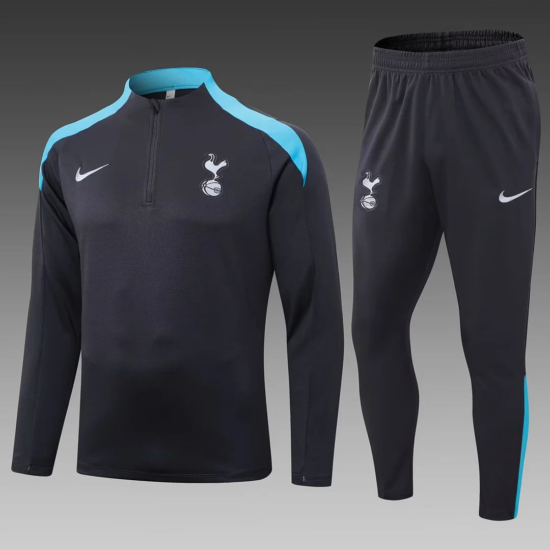 2024/2025 Tottenham Half-Pull Tracksuit Dark Grey 1:1 Thai Quality