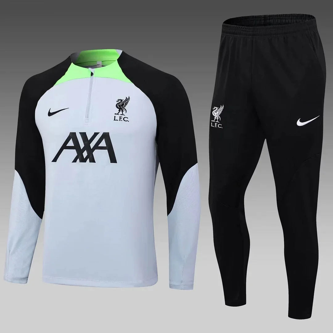 2023/2024 Liverpool Half-Pull Tracksuit Grey Jersey 1:1 Thai Quality