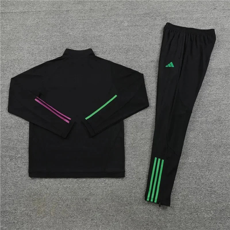 2023/2024 Bayern Munich Half-Pull Tracksuit Black Football Shirt 1:1 Thai Quality
