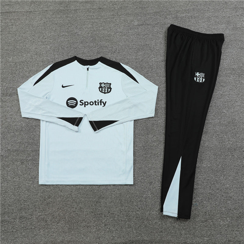 2024/2025 Barcelona Half-Pull Tracksuit Light Blue