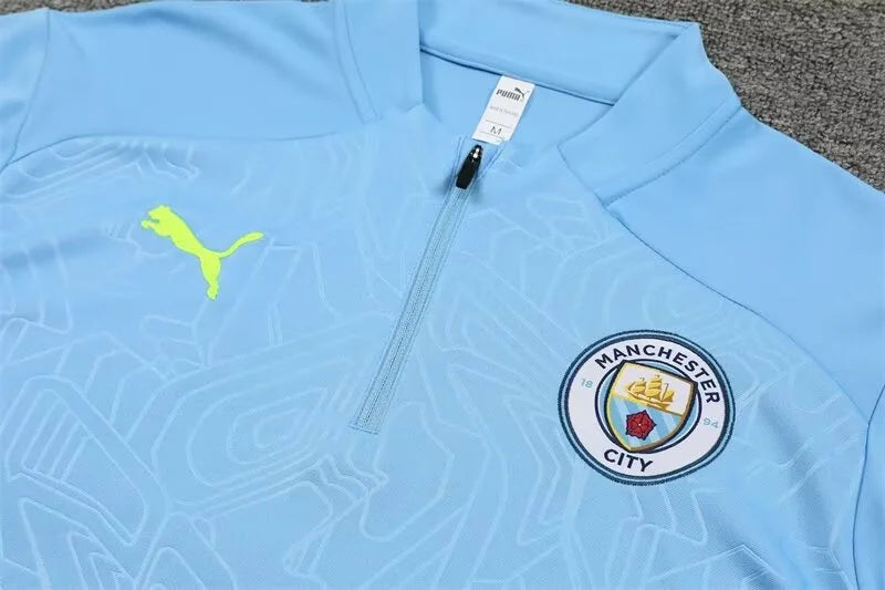 2024/2025 Manchester City Half-Pull Tracksuit Light Blue
