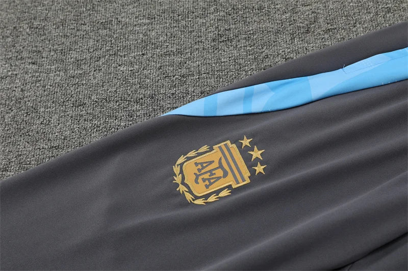 2024 Argentina Half-Pull Tracksuit Grey 1:1 Thai Quality