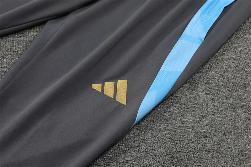 2024 Argentina Half-Pull Tracksuit Grey 1:1 Thai Quality