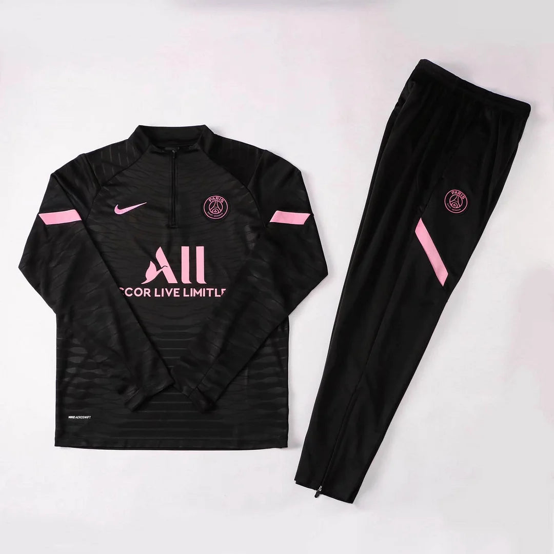 2021/2022 Psg Paris Saint-Germain Half-Pull Tracksuit Black