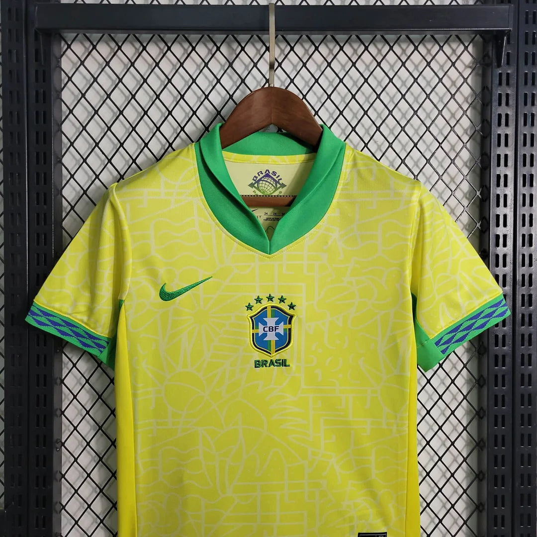 2024 Brazil Home Football Shirt Kids Size 1:1