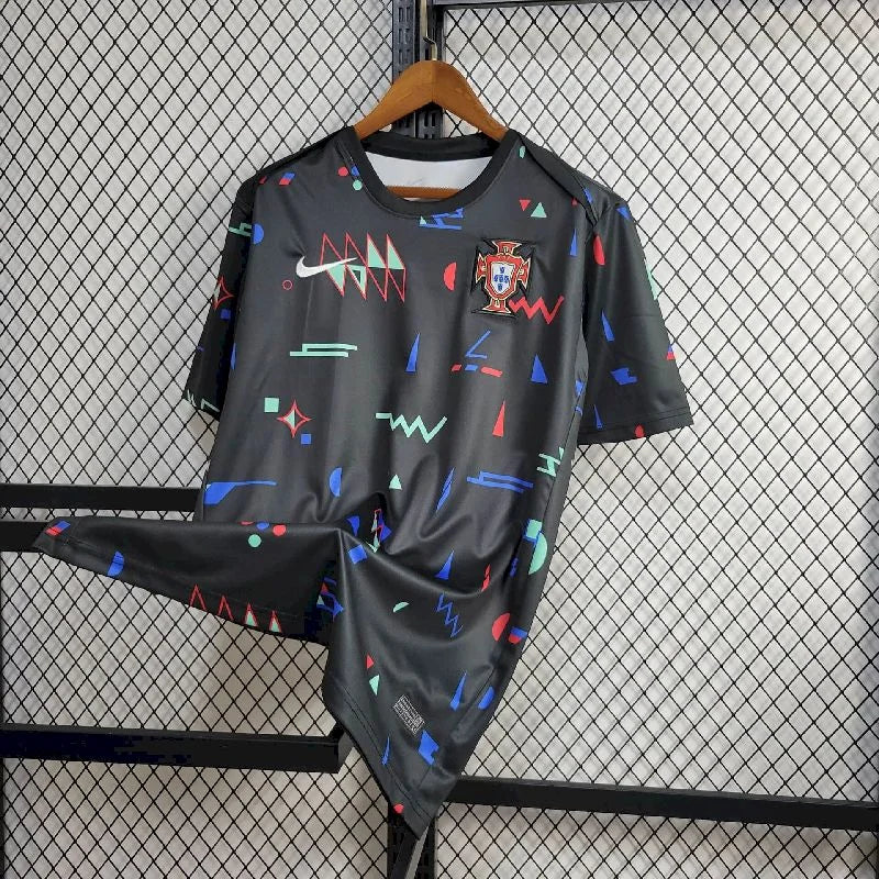 2024 Portugal Trainingskleidung Schwarzes Fußballtrikot 1:1 Thai-Qualität