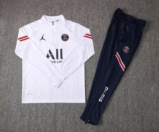 2021/2022 Psg Paris Saint-Germain Half-Pull Tracksuit White