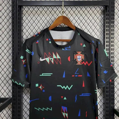 2024 Portugal Trainingskleidung Schwarzes Fußballtrikot 1:1 Thai-Qualität