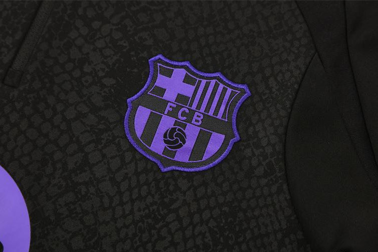 2025/2026 Barcelona Black Purple Half-Pull Tracksuit