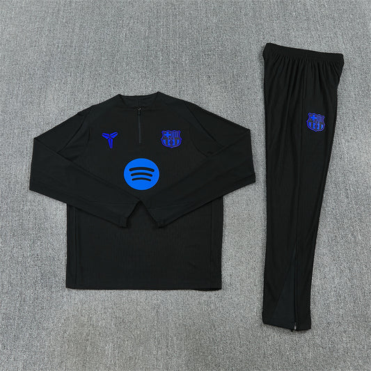 2025/2026 Barcelona Black Blue Half-Pull Tracksuit