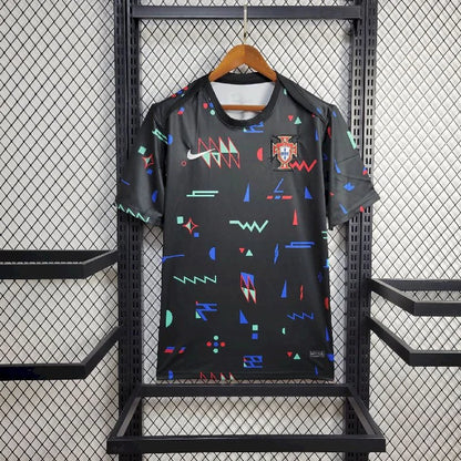 2024 Portugal Trainingskleidung Schwarzes Fußballtrikot 1:1 Thai-Qualität