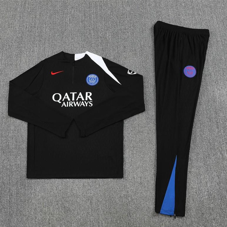 2025/2026 PSG Paris Saint-Germain Black Half-Pull Tracksuit
