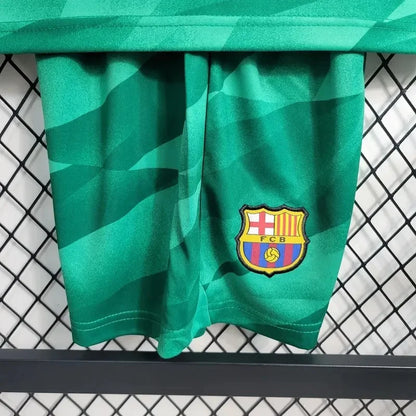 2023/2024 Kids Size Barcelona Green Goalkeeper Football Shirt 1:1 Thai Quality