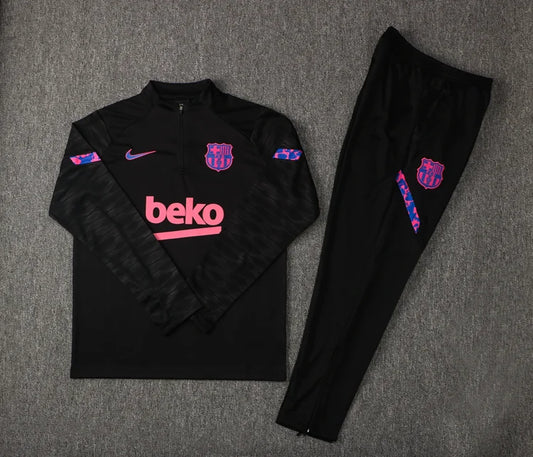 2021/2022 Barcelona Half-Pull Tracksuit Black