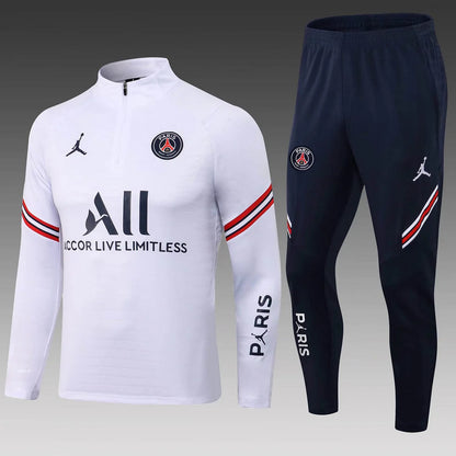 2021/2022 Psg Paris Saint-Germain Half-Pull Tracksuit White
