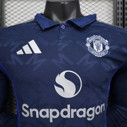 2024/2025 Long Sleeve Player Version Manchester United Away Football Shirt 1:1 Thai Quality
