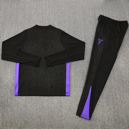 2025/2026 Barcelona Black Purple Half-Pull Tracksuit