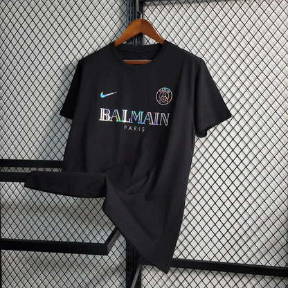 2023/2024 Paris Saint-Germain Black Balmain Shirt