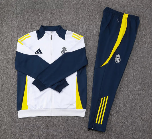 2024/2025 Real Madrid White Long Zipped Jacket Football Shirt 1:1 Thai Quality
