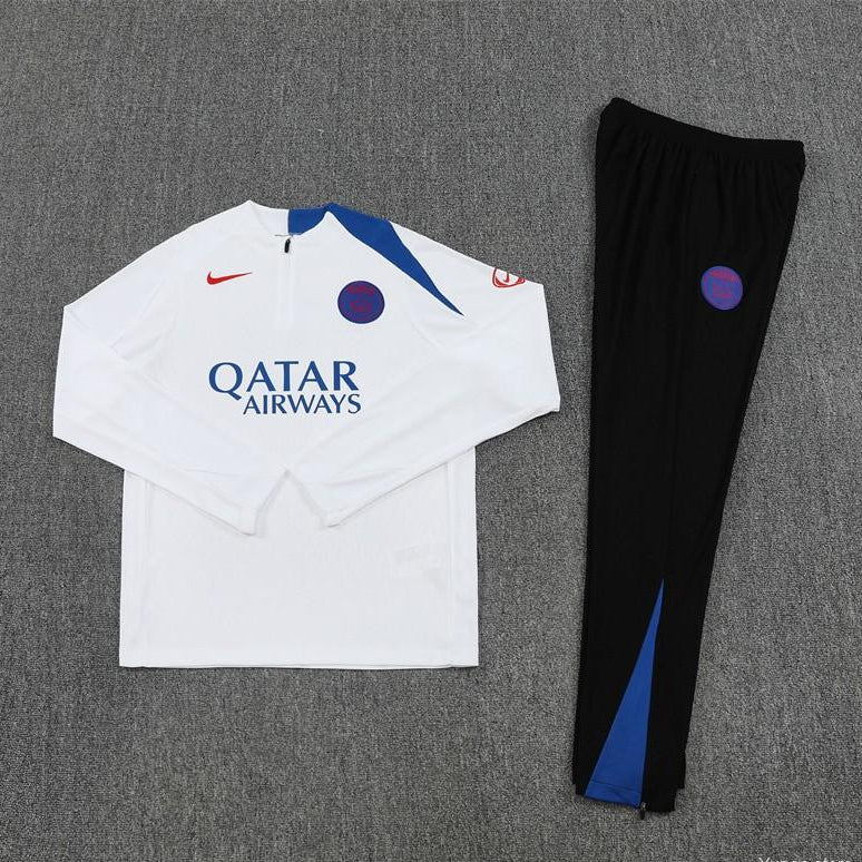 2025/2026 PSG Paris Saint-Germain White Half-Pull Tracksuit