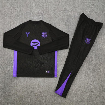 2025/2026 Barcelona Black Purple Half-Pull Tracksuit