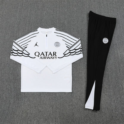 2025/2026 PSG Paris Saint-Germain White Half-Pull Tracksuit