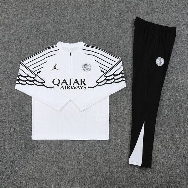 2025/2026 PSG Paris Saint-Germain White Half-Pull Tracksuit