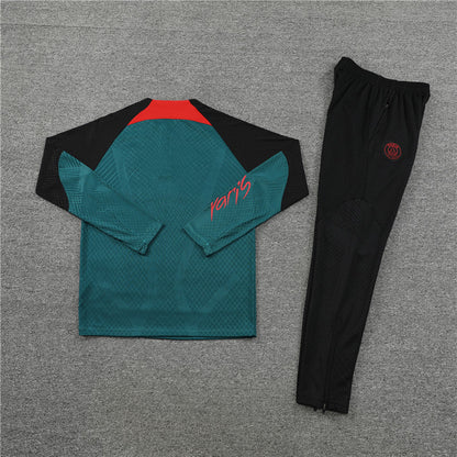 2024/2025 PSG Paris Saint-Germain Green Half-Pull Tracksuit