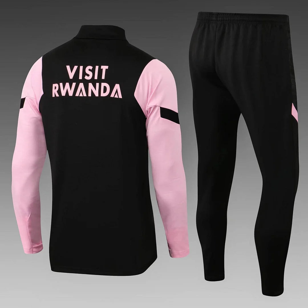2021/2022 Psg Paris Saint-Germain Half-Pull Tracksuit Black Pink Sleeves