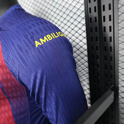 2025/2026 Player Version Long Sleeve Barcelona Home Football Shirt