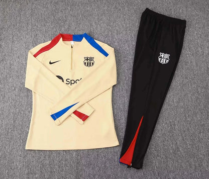 2024/2025 Barcelona Half-Pull Tracksuit Earthy Yellow 1:1 Thai Quality
