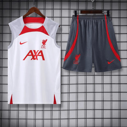 2023/2024 Liverpool pre-match training White Jersey+Shorts 1:1 Thai Quality