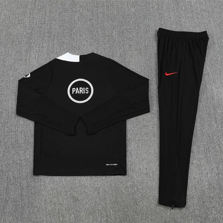 2025/2026 PSG Paris Saint-Germain Black Half-Pull Tracksuit