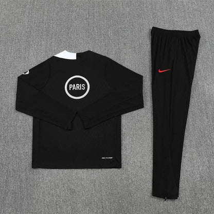 2025/2026 PSG Paris Saint-Germain Black Half-Pull Tracksuit