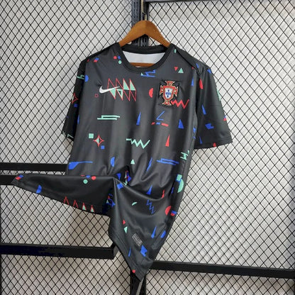 2024 Portugal Trainingskleidung Schwarzes Fußballtrikot 1:1 Thai-Qualität
